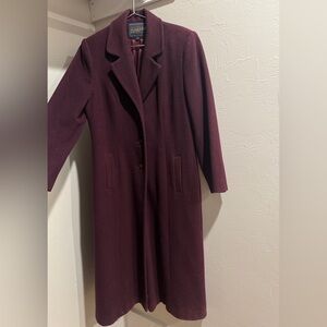 Pendleton Women's Vintage Pea Coat in Deep Burgundy Size 8